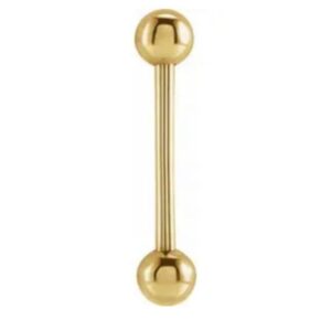 a gold body piercing bar